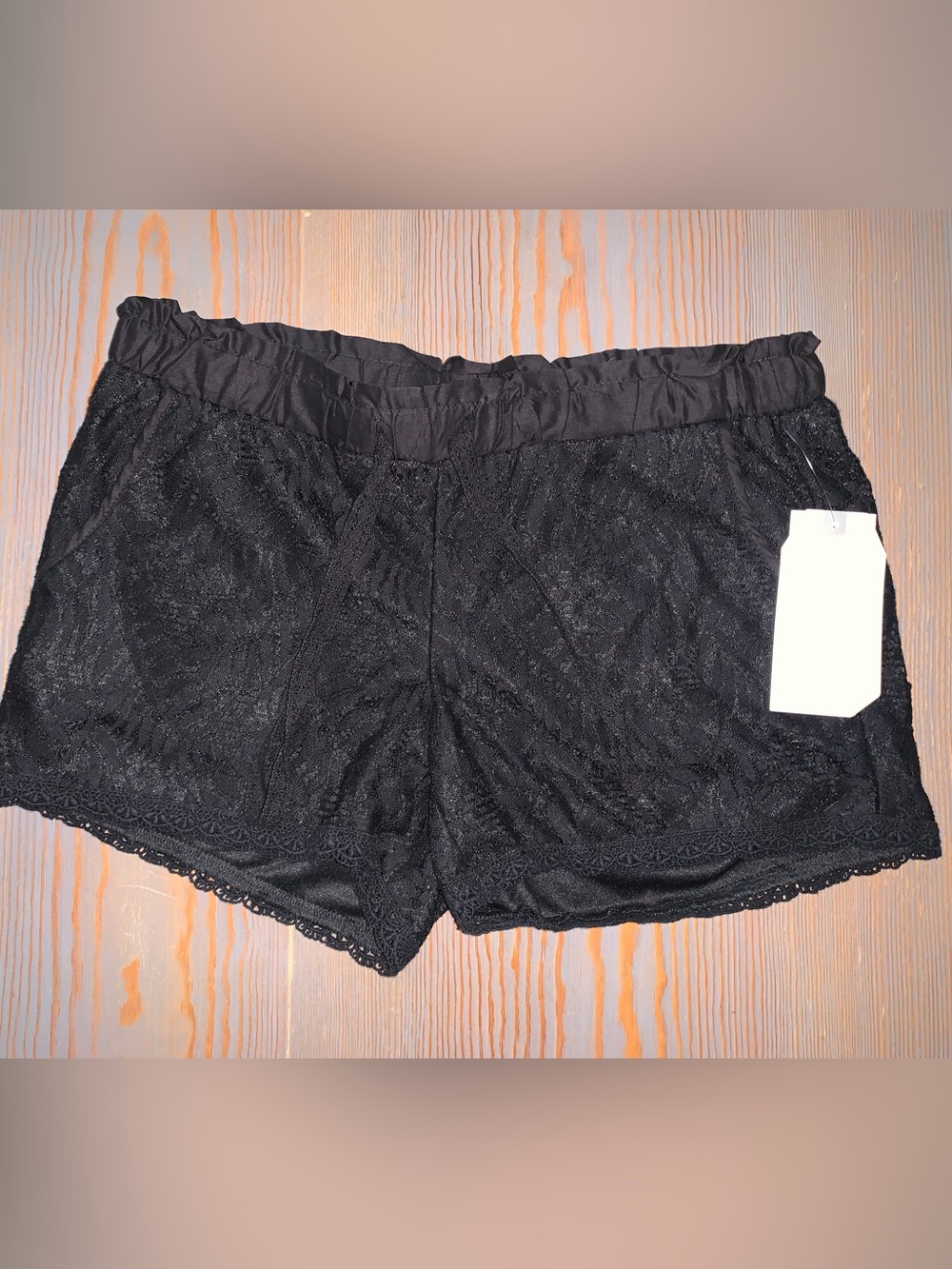 *Brand New* XS Black Lace Trim Women's Shorts